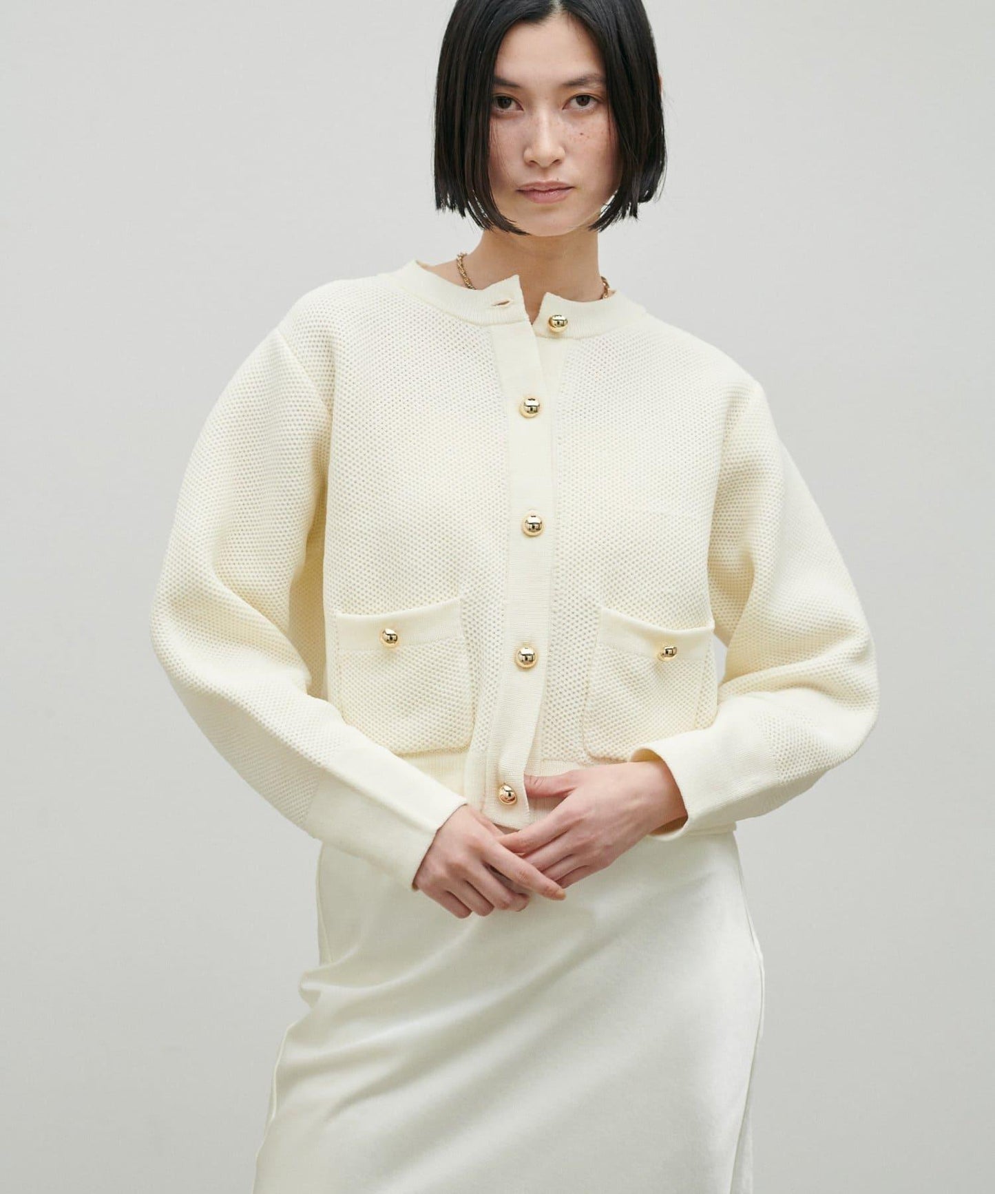 輕盈蜂巢編織針織開衫