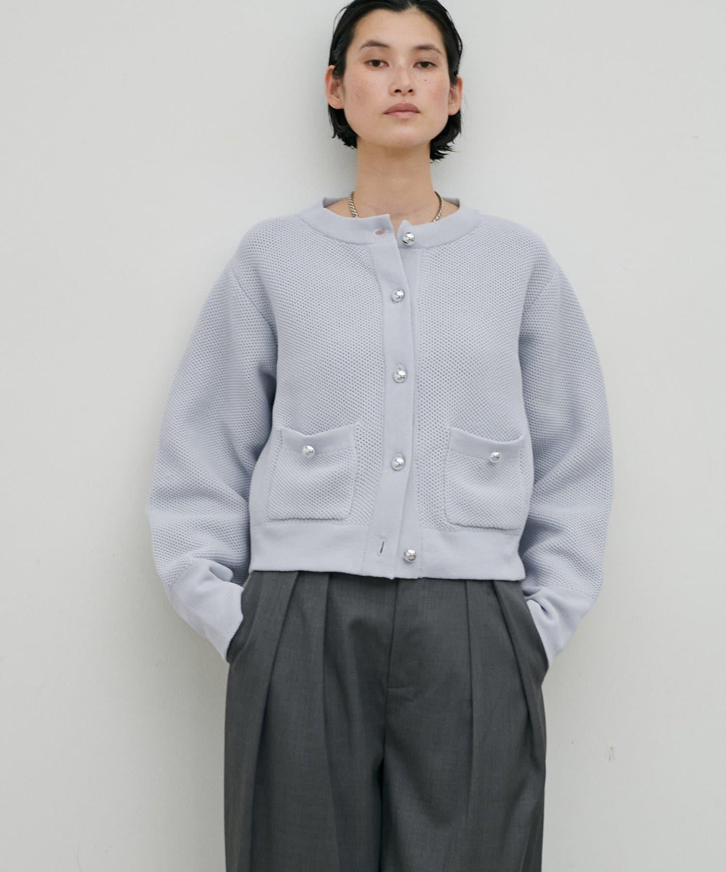 輕盈蜂巢編織針織開衫