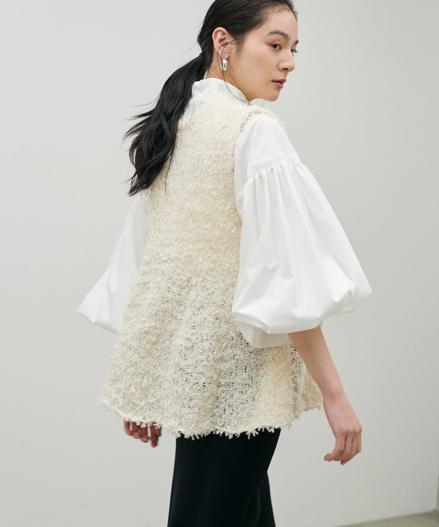 絲帶紗針織背心