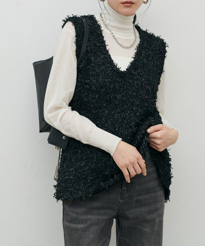 絲帶紗針織背心