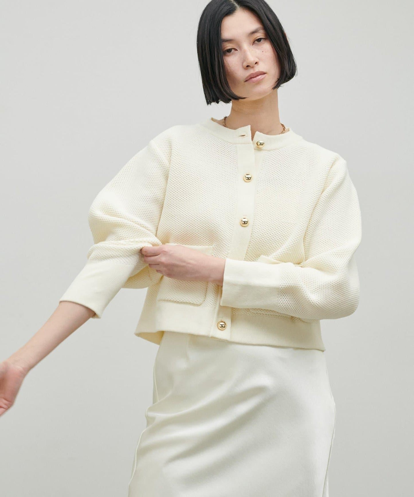 輕盈蜂巢編織針織開衫