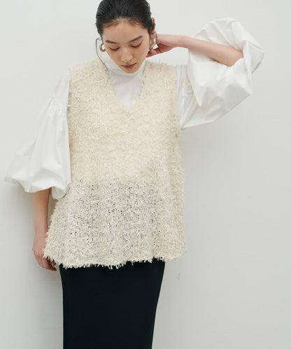 絲帶紗針織背心