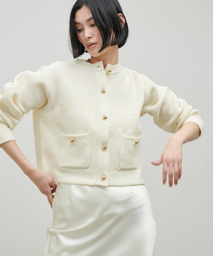 輕盈蜂巢編織針織開衫