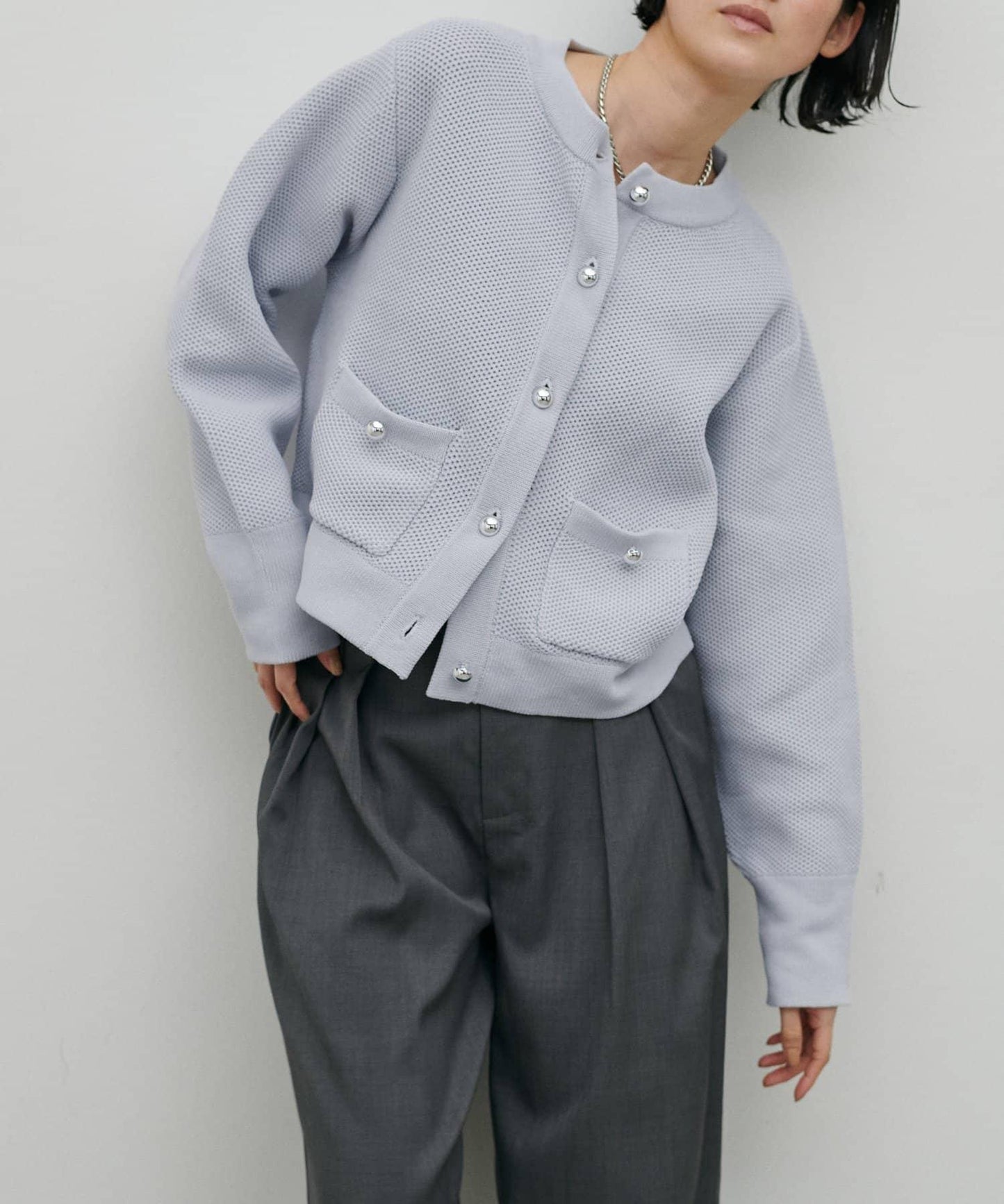 輕盈蜂巢編織針織開衫