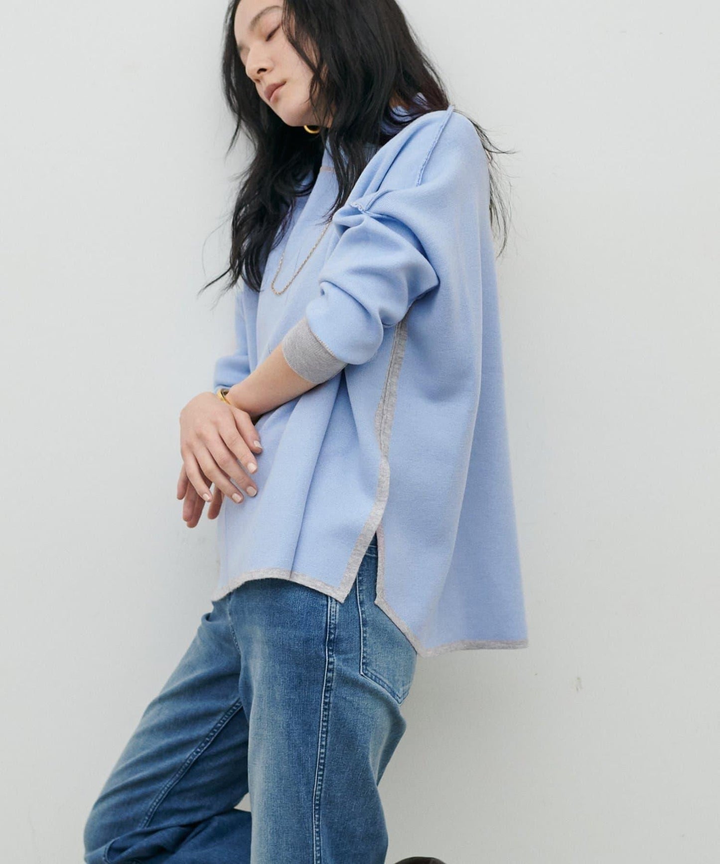 雙面接結 可雙面穿 針織套頭衫