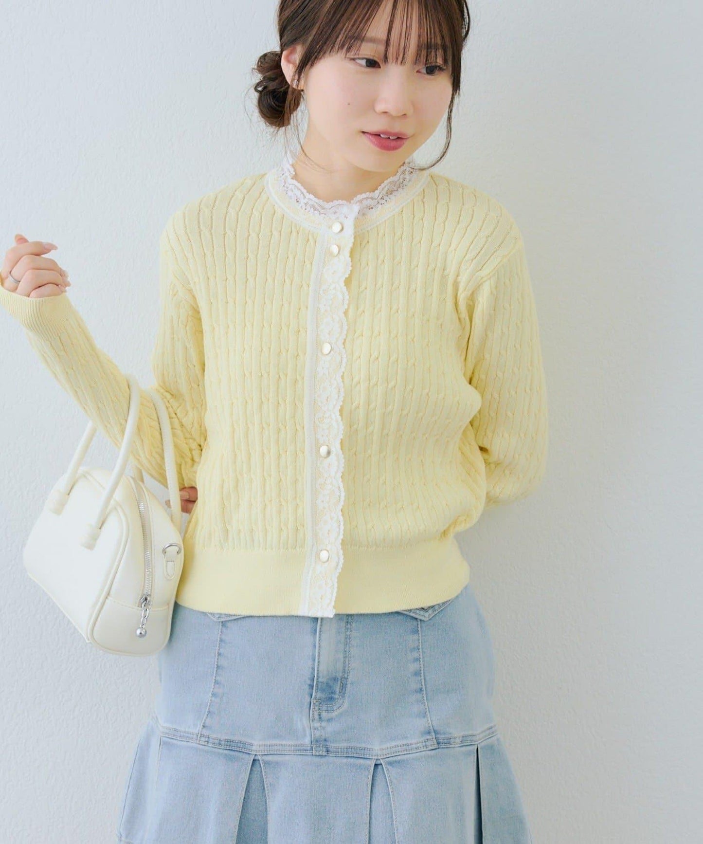 RMAF 麻花紋蕾絲設計 針織開衫