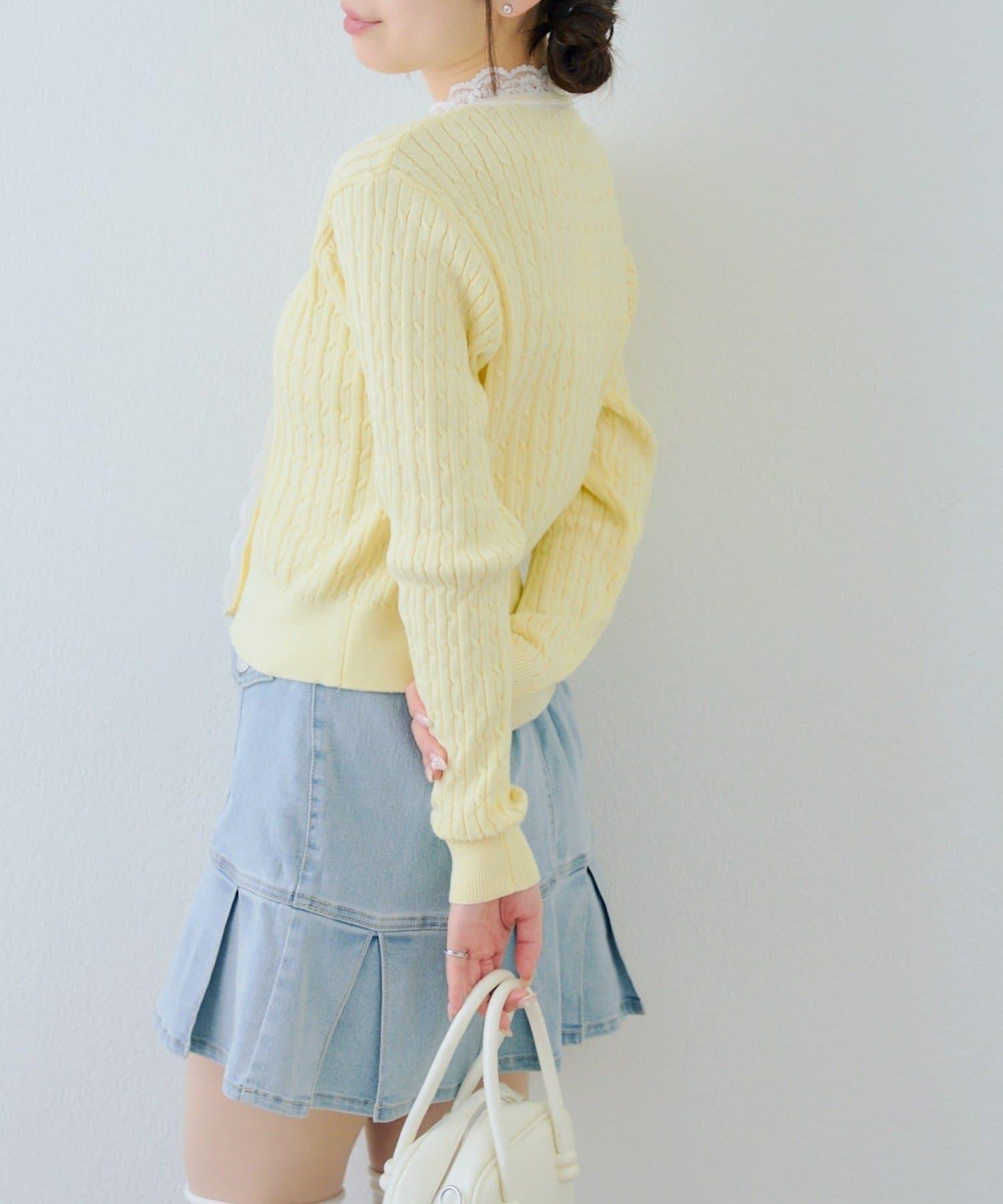 RMAF 麻花紋蕾絲設計 針織開衫