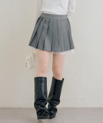 RMAF 裙襬蕾絲褶皺半身裙