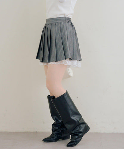 RMAF 裙襬蕾絲褶皺半身裙