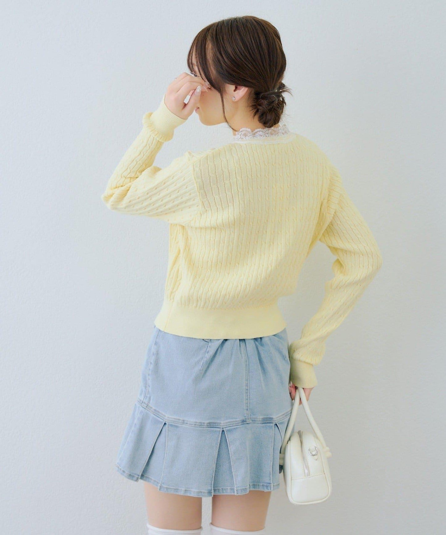 RMAF 麻花紋蕾絲設計 針織開衫