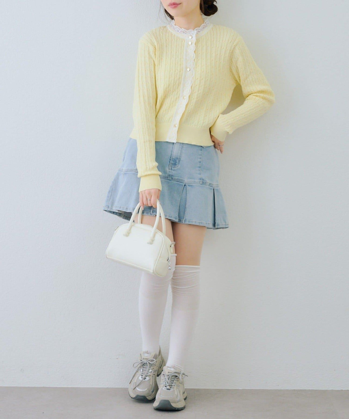 RMAF 麻花紋蕾絲設計 針織開衫