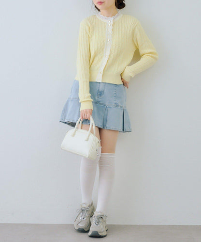 RMAF 麻花紋蕾絲設計 針織開衫