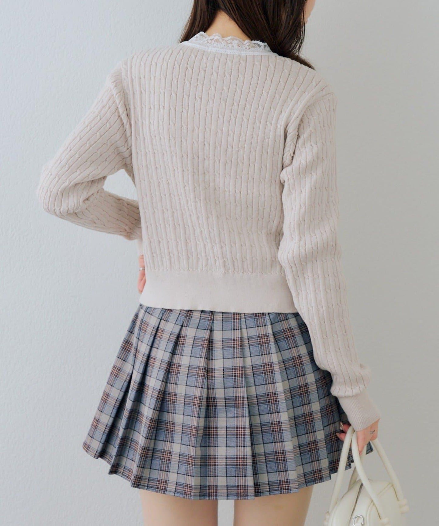 RMAF 麻花紋蕾絲設計 針織開衫