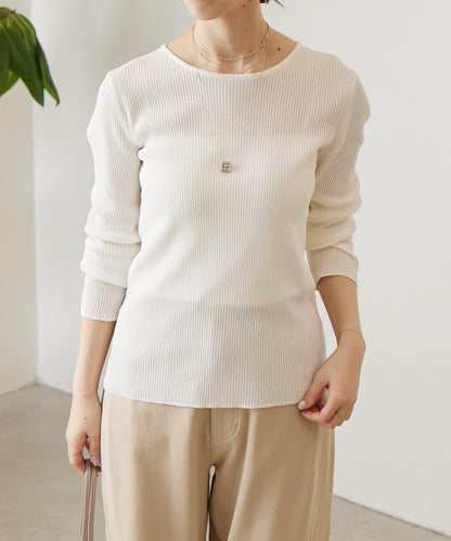 清爽質感羅紋針織上衣
