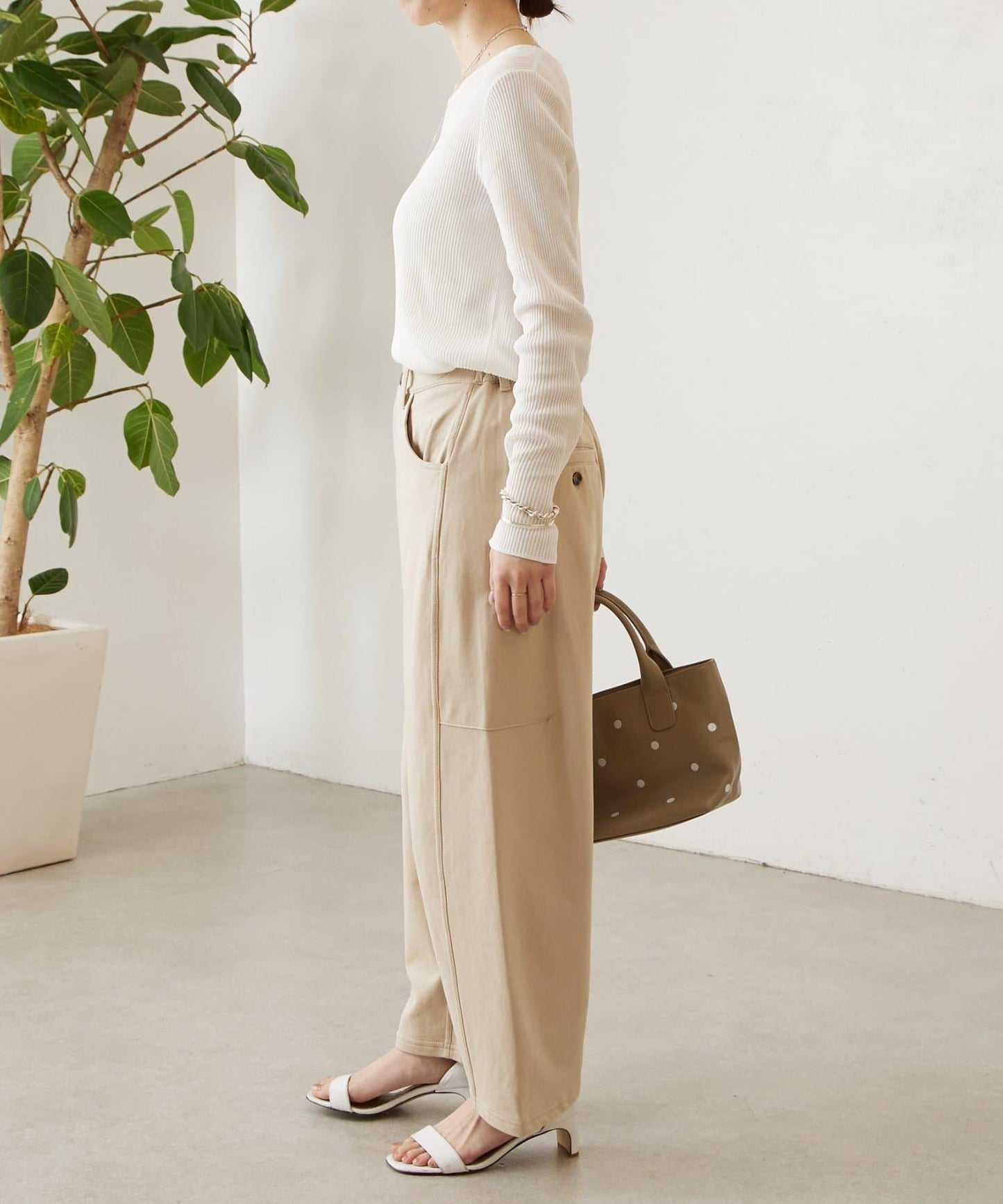 清爽質感羅紋針織上衣