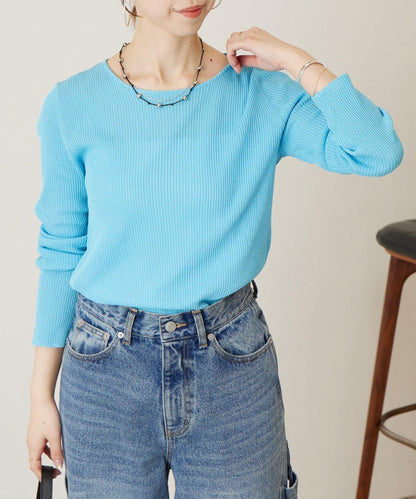 清爽質感羅紋針織上衣