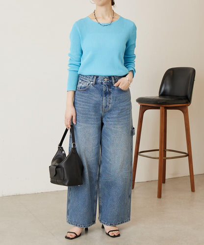 清爽質感羅紋針織上衣