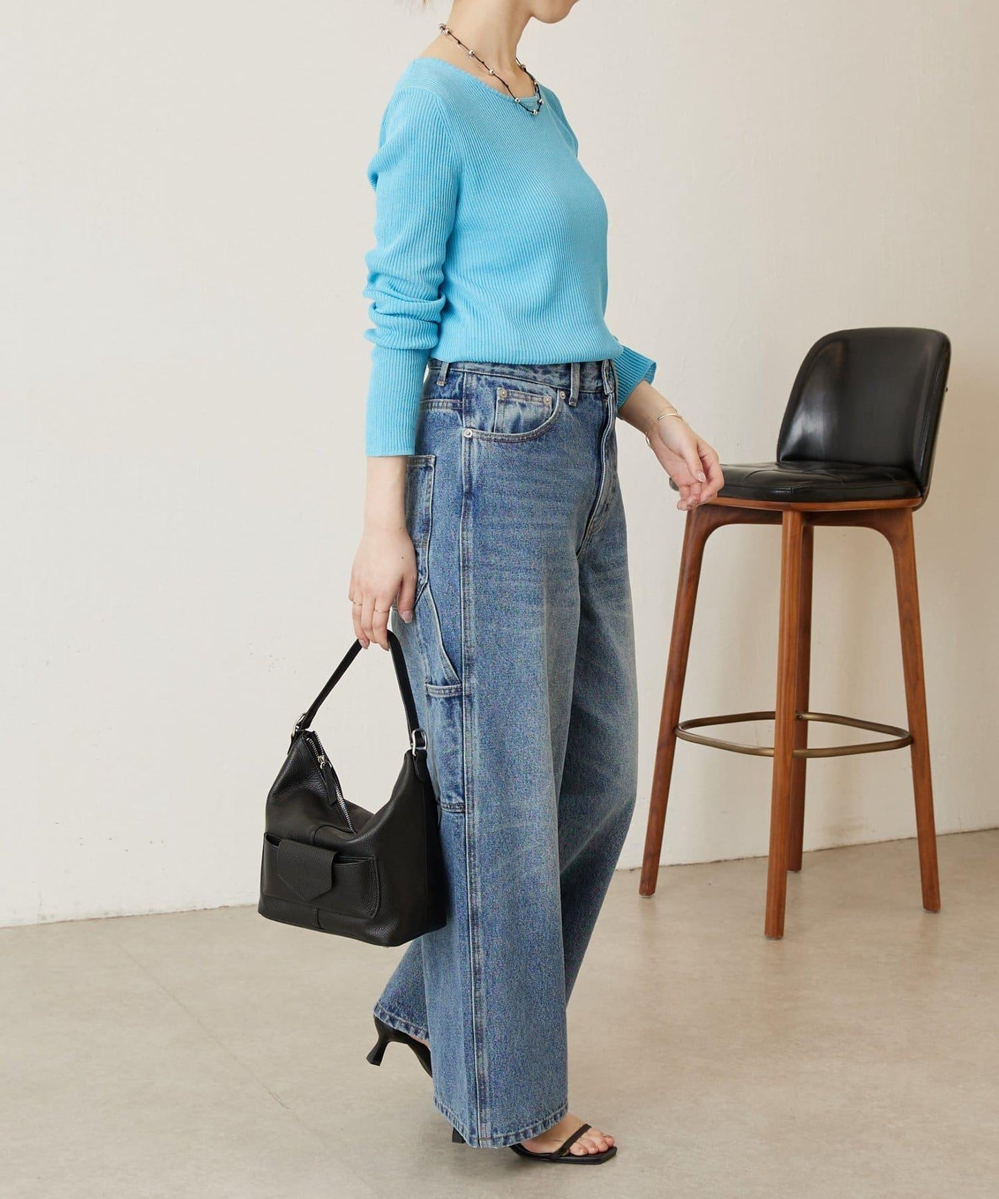 清爽質感羅紋針織上衣