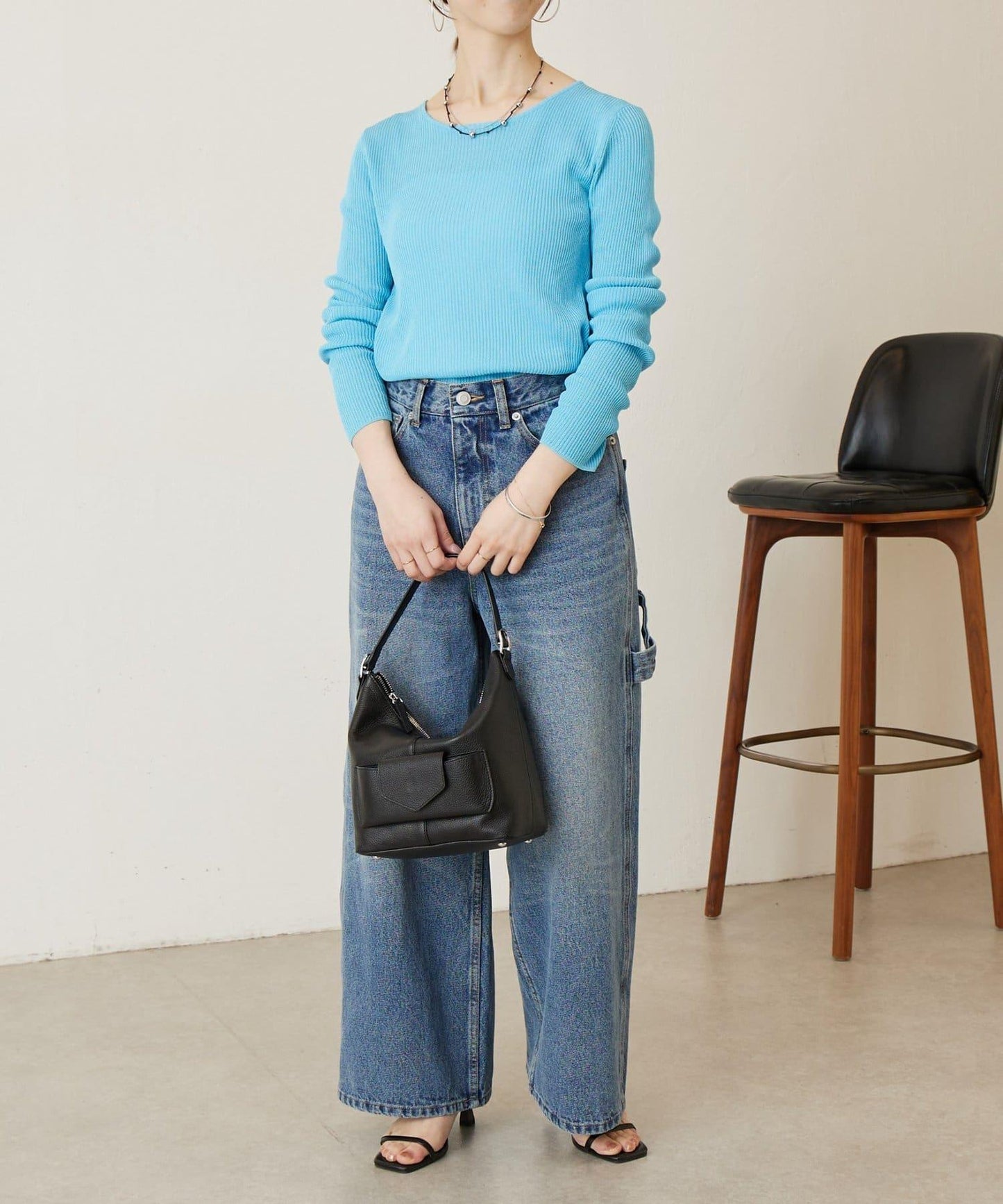 清爽質感羅紋針織上衣