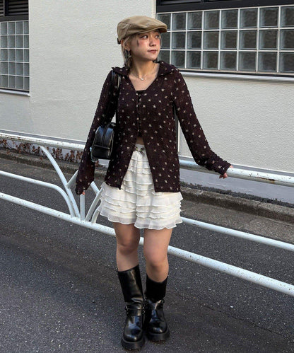 凹凸紋V領開襟襯衫