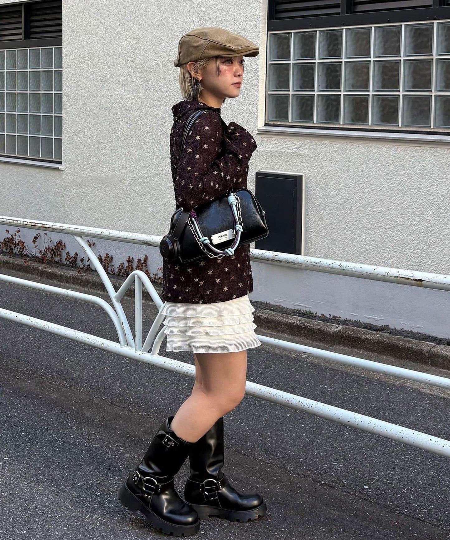 凹凸紋V領開襟襯衫