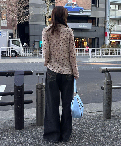 凹凸紋V領開襟襯衫