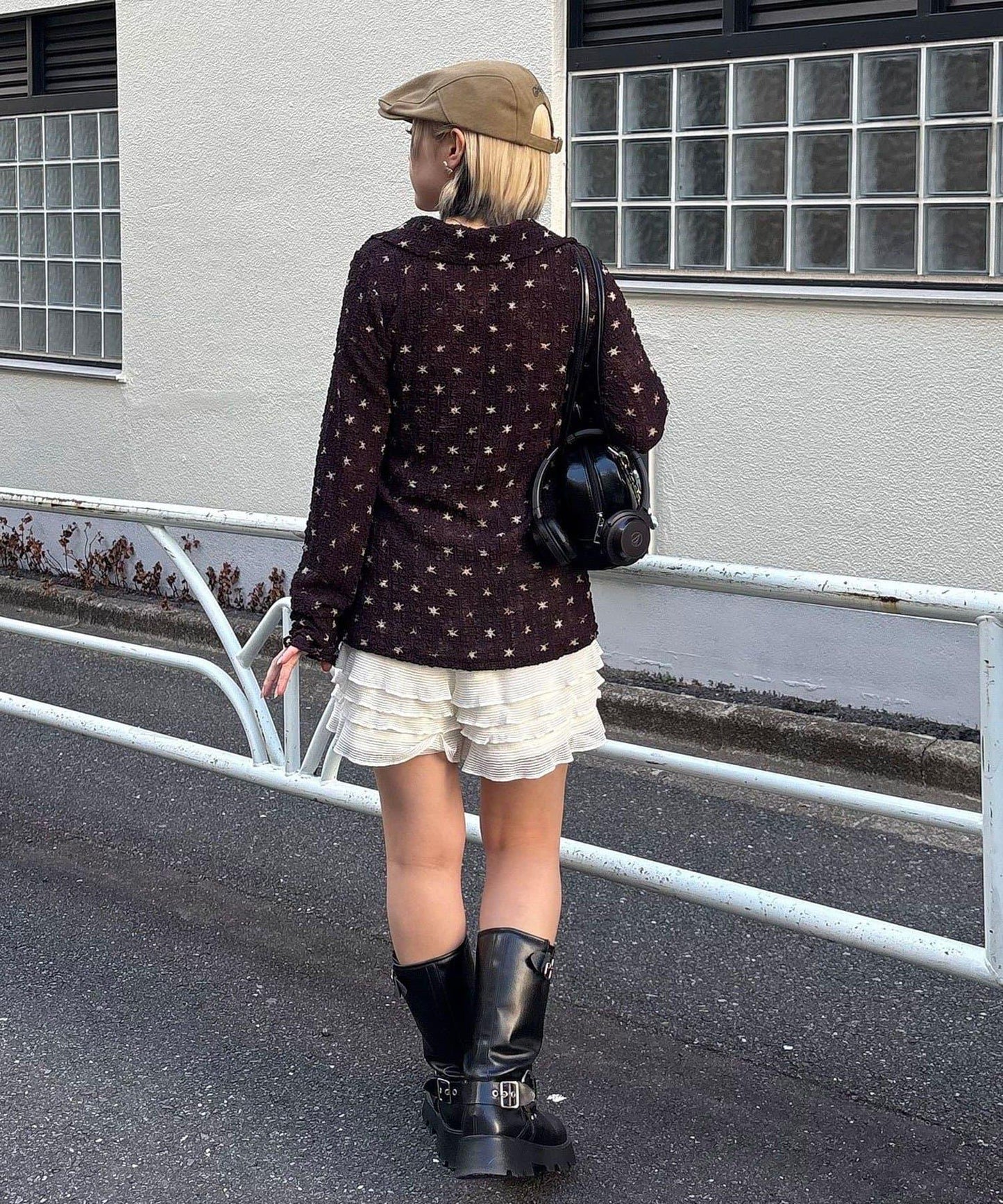 凹凸紋V領開襟襯衫