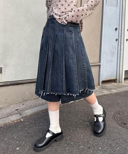 ANTI WARP 裙裝疊穿設計 牛仔短褲