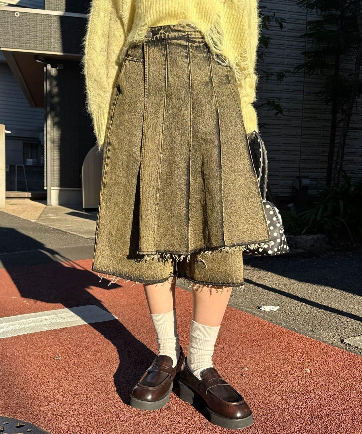 ANTI WARP 裙裝疊穿設計 牛仔短褲