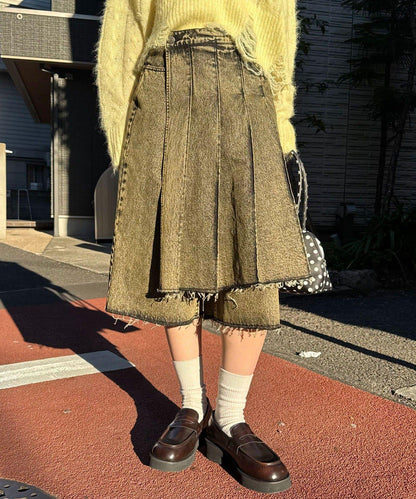 ANTI WARP 裙裝疊穿設計 牛仔短褲