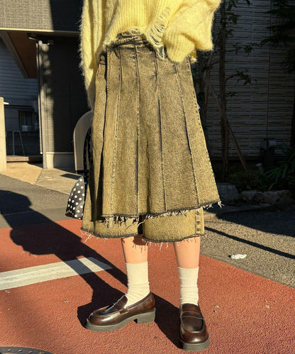 ANTI WARP 裙裝疊穿設計 牛仔短褲