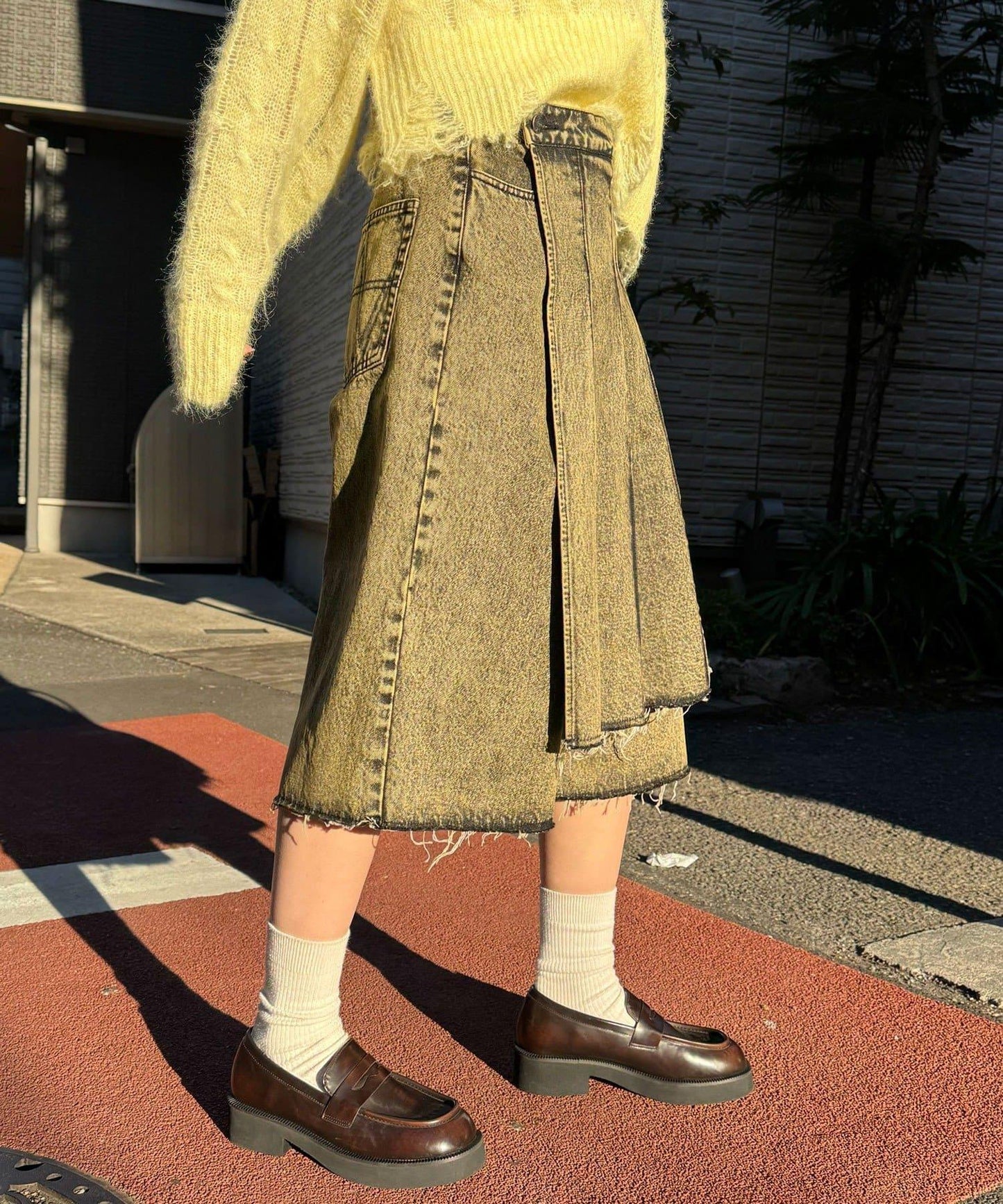 ANTI WARP 裙裝疊穿設計 牛仔短褲