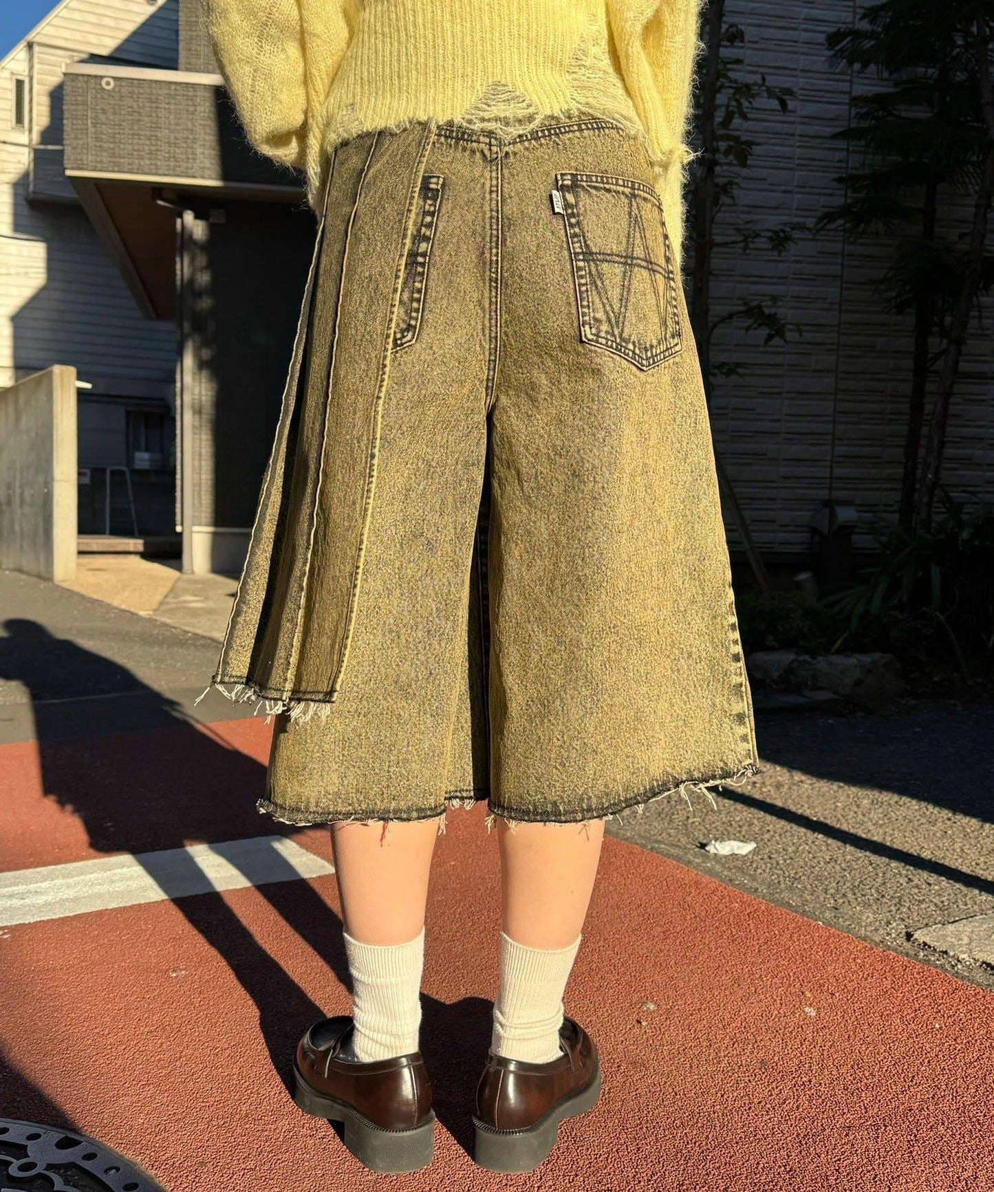 ANTI WARP 裙裝疊穿設計 牛仔短褲