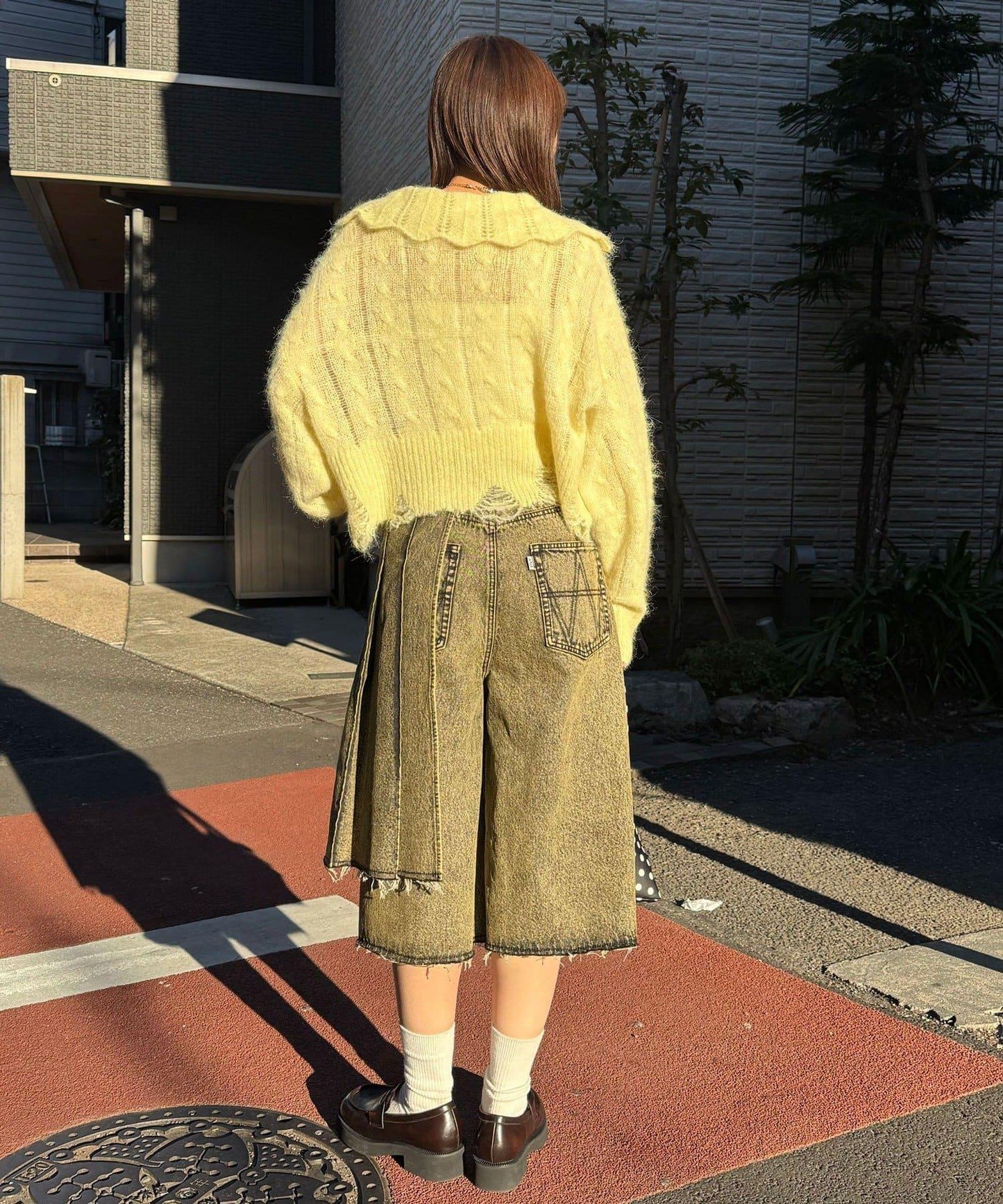 ANTI WARP 裙裝疊穿設計 牛仔短褲