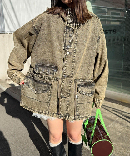 ANTI WARP 牛仔罩衫連帽夾克