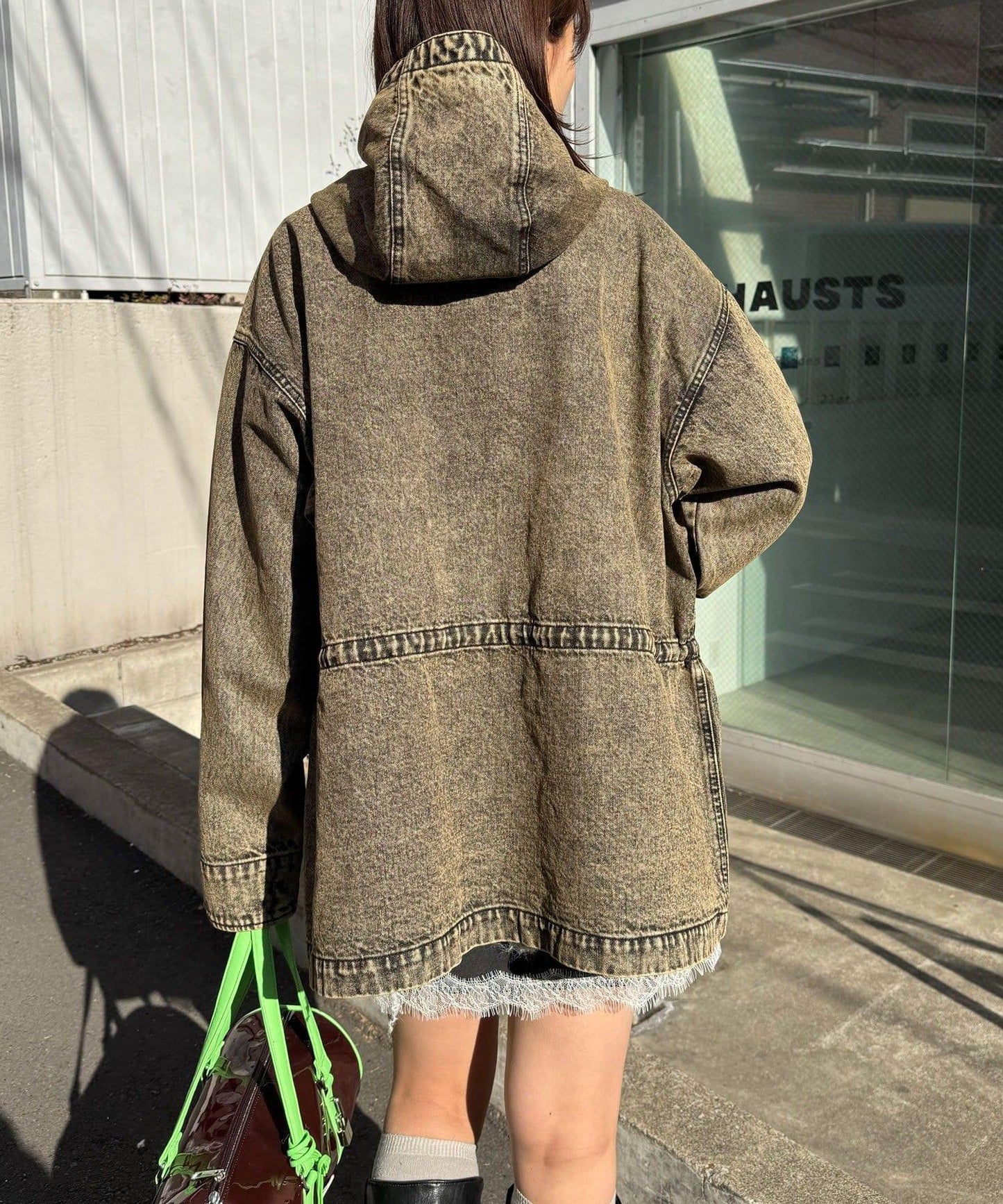 ANTI WARP 牛仔罩衫連帽夾克