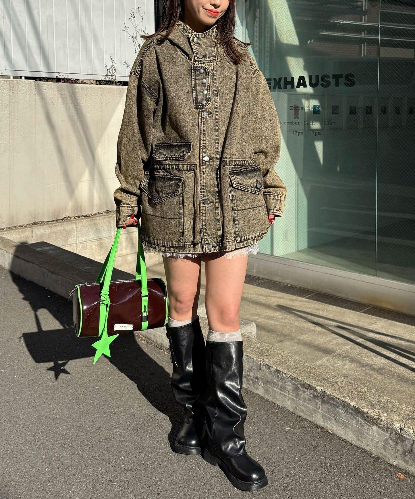 ANTI WARP 牛仔罩衫連帽夾克