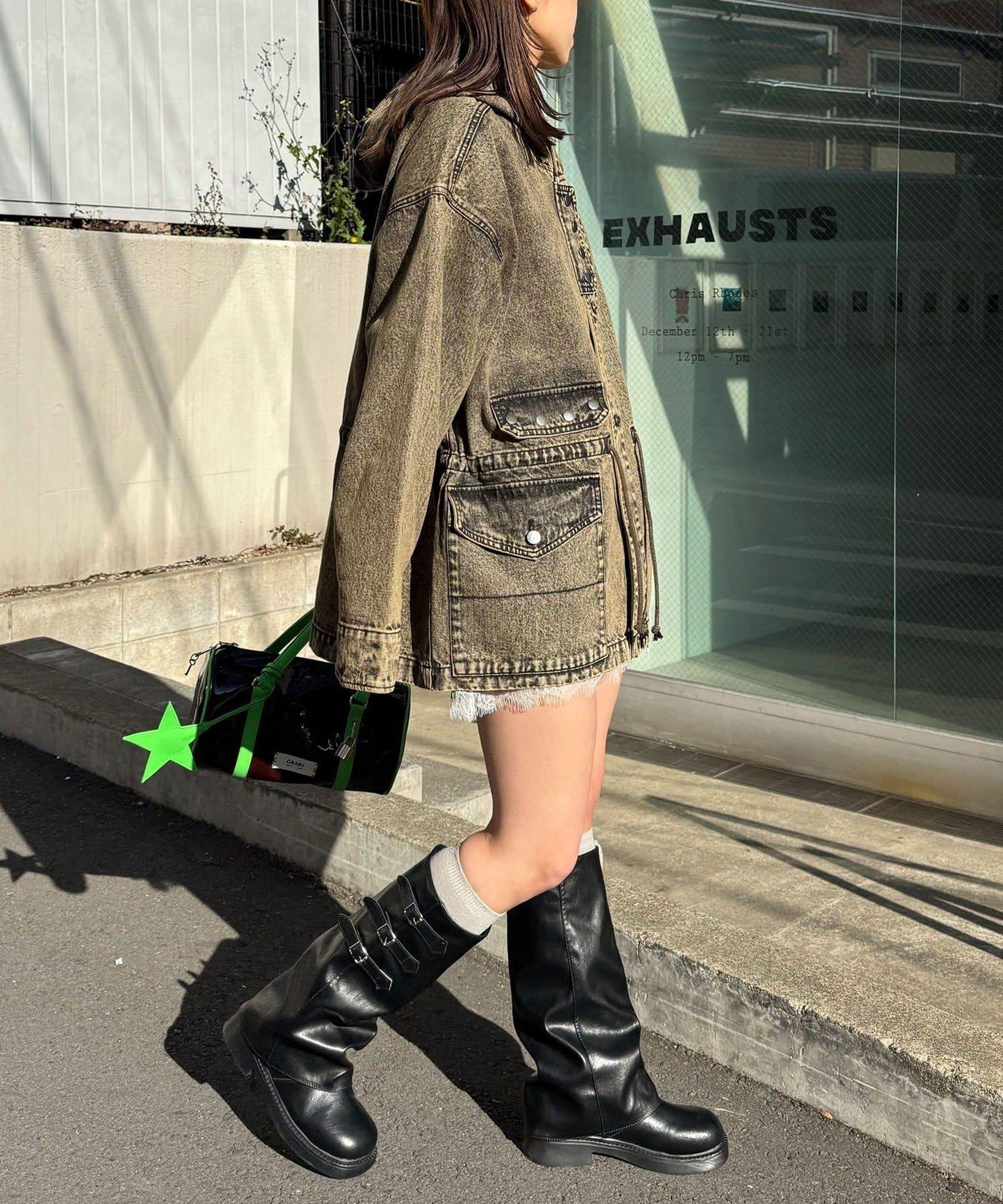 ANTI WARP 牛仔罩衫連帽夾克