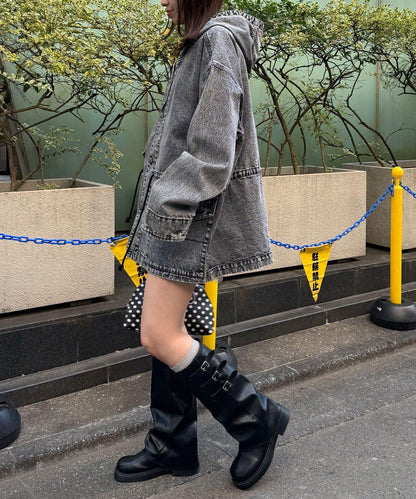 ANTI WARP 牛仔罩衫連帽夾克