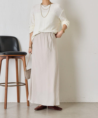 輕盈質感 長款 人造絲尼龍 半身裙