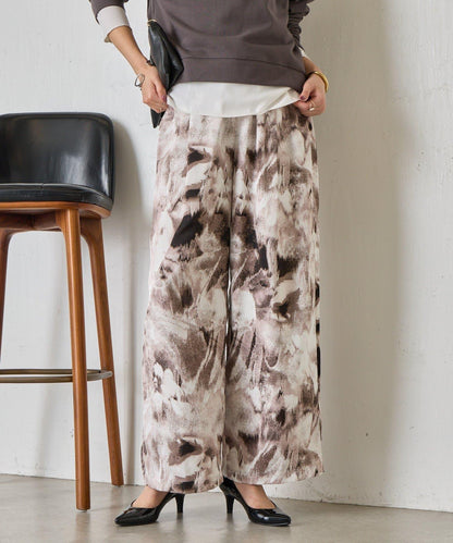 漸變花卉印花 斜紋面料 褲子