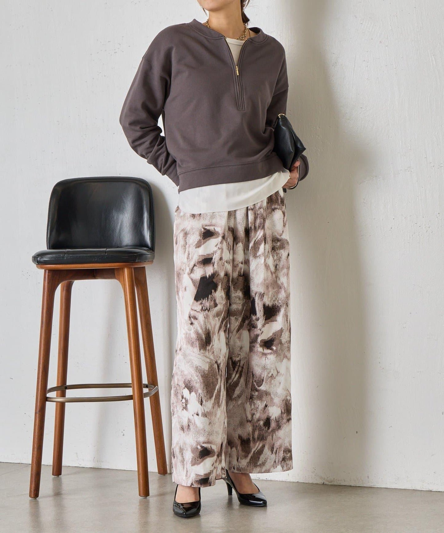 漸變花卉印花 斜紋面料 褲子