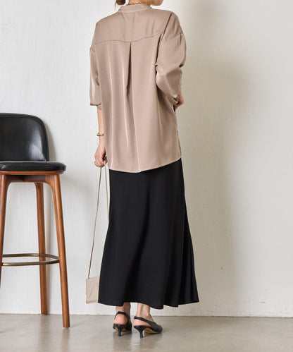 輕盈質感 長款 人造絲尼龍 半身裙