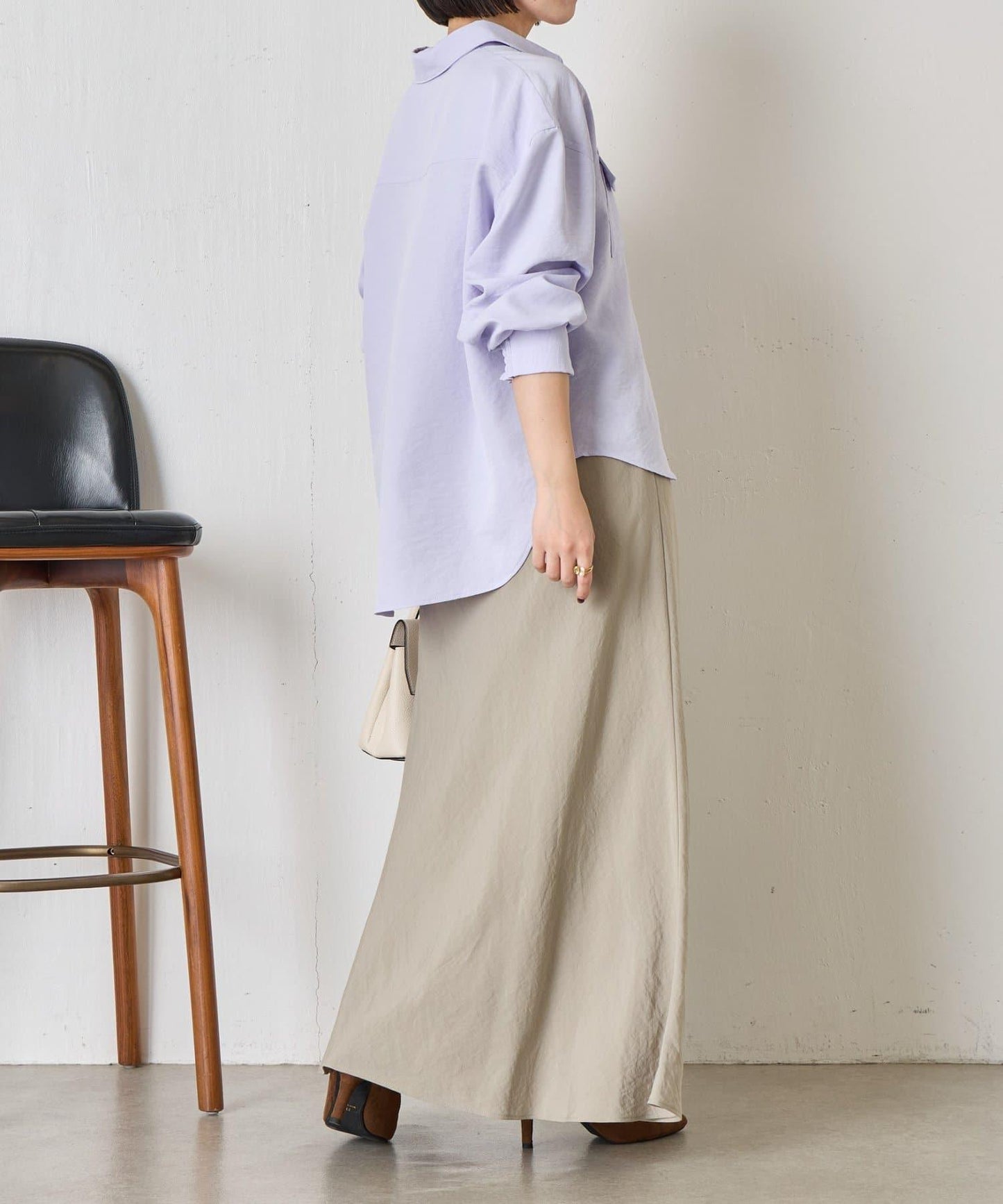 輕盈質感 長款 人造絲尼龍 半身裙