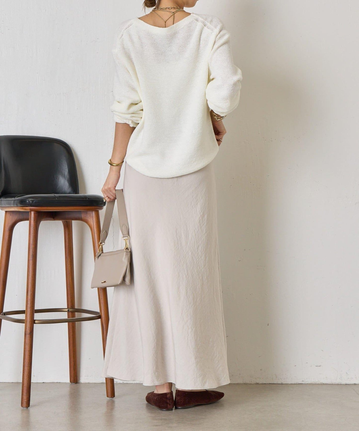 輕盈質感 長款 人造絲尼龍 半身裙