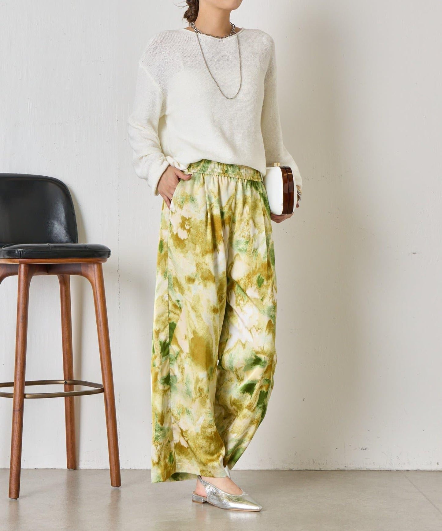 漸變花卉印花 斜紋面料 褲子