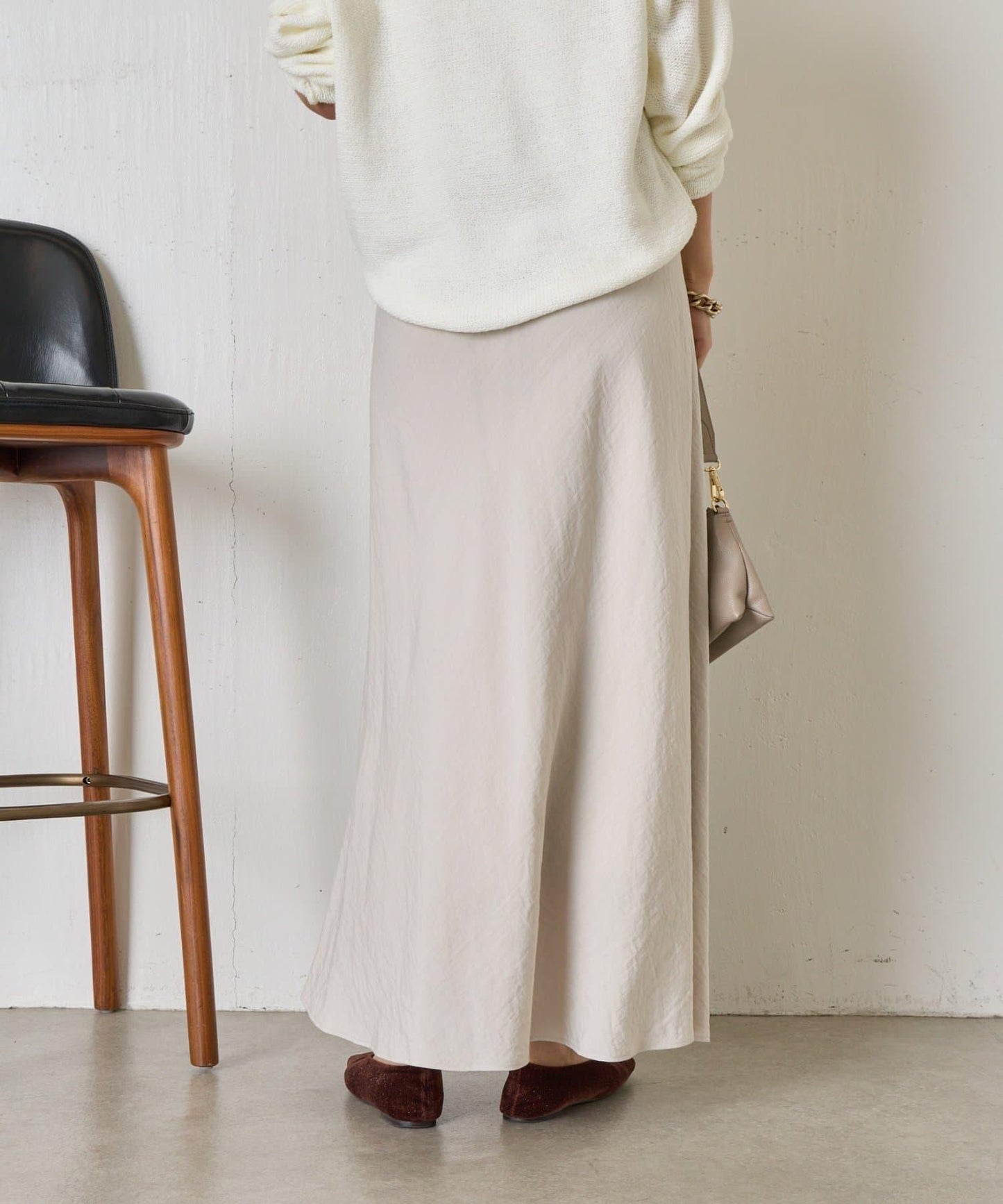 輕盈質感 長款 人造絲尼龍 半身裙