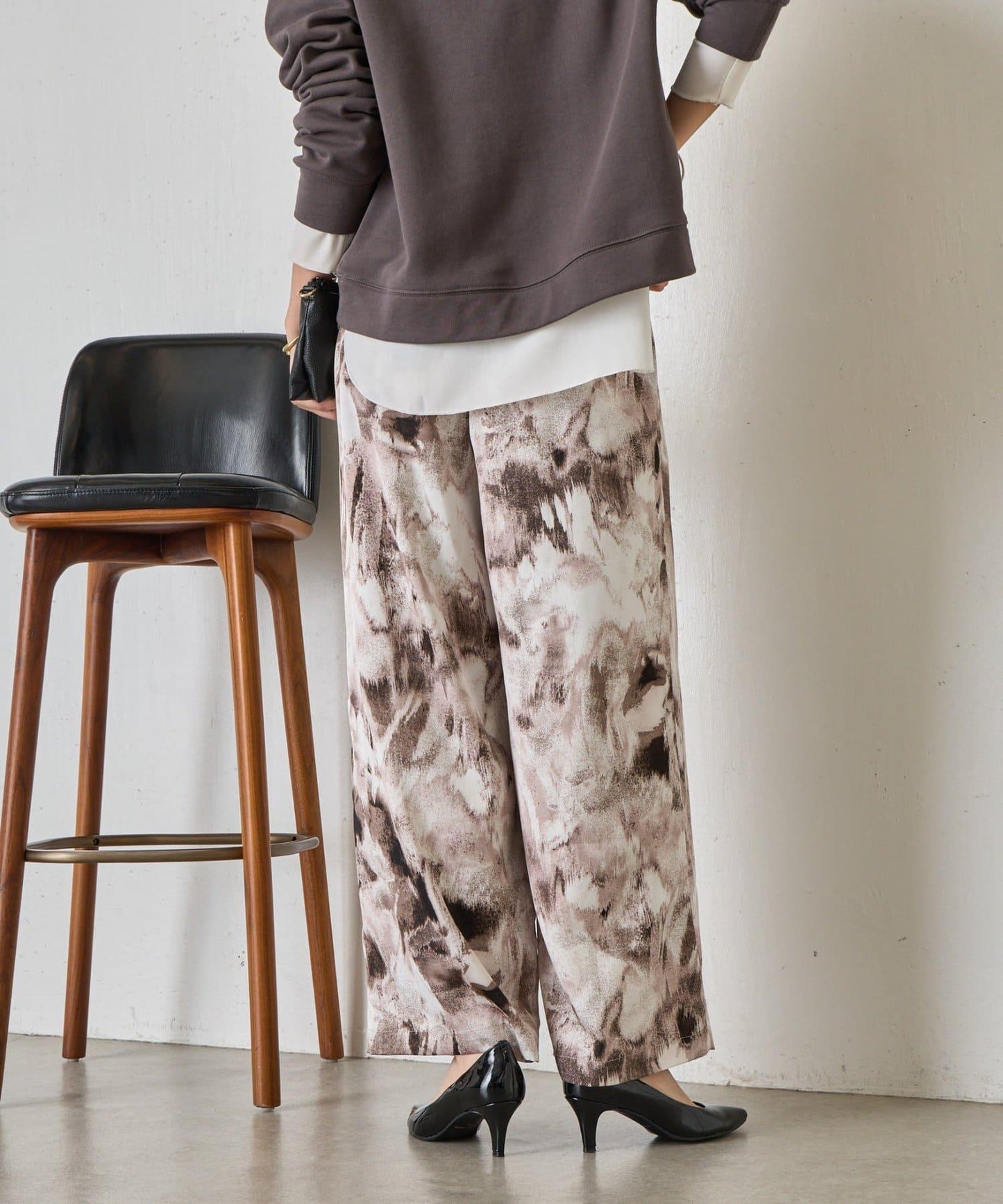 漸變花卉印花 斜紋面料 褲子