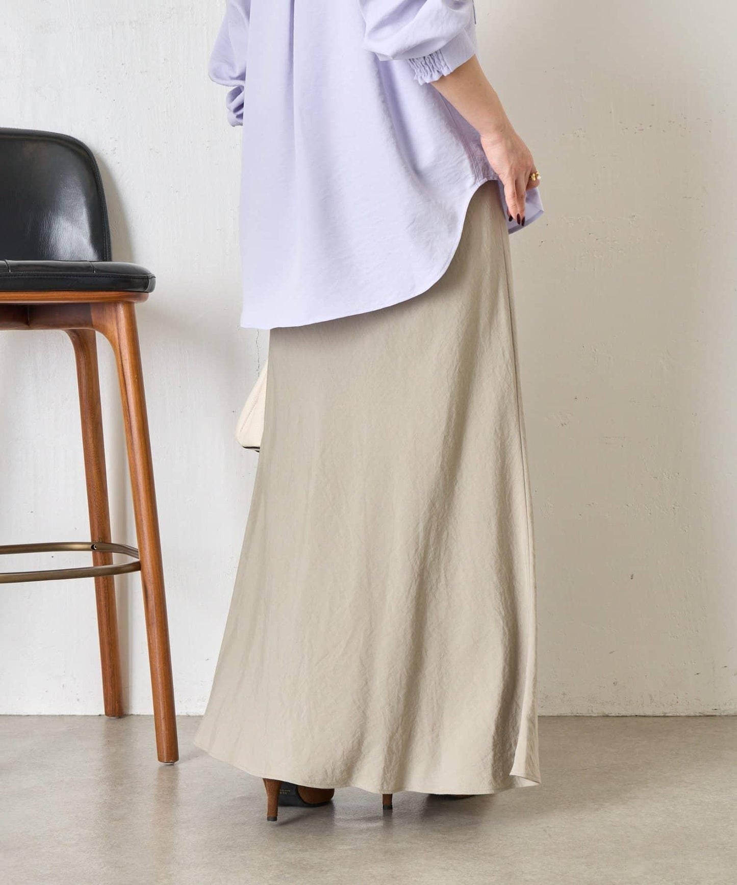 輕盈質感 長款 人造絲尼龍 半身裙