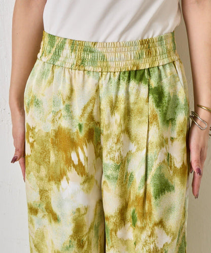 漸變花卉印花 斜紋面料 褲子